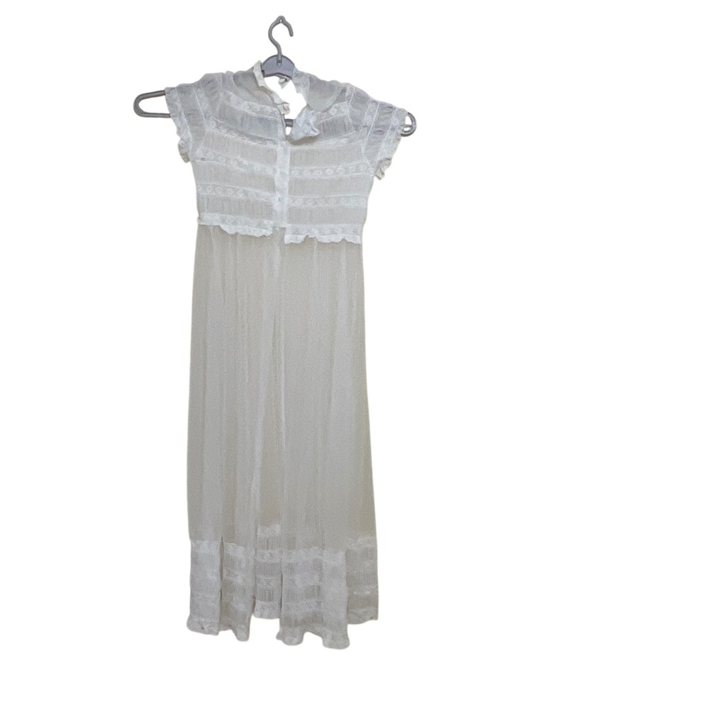 Vintage Ivory Lace Maxi Dress Style 9134 Prairie Boho‎ Cottagecore